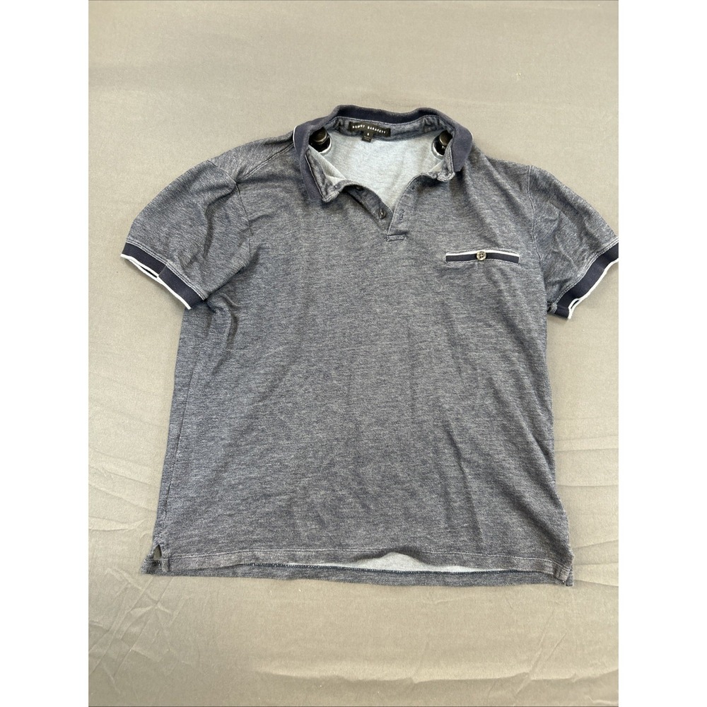 Robert Barakett polo shirt features a distinct gray heathered texture Size Small